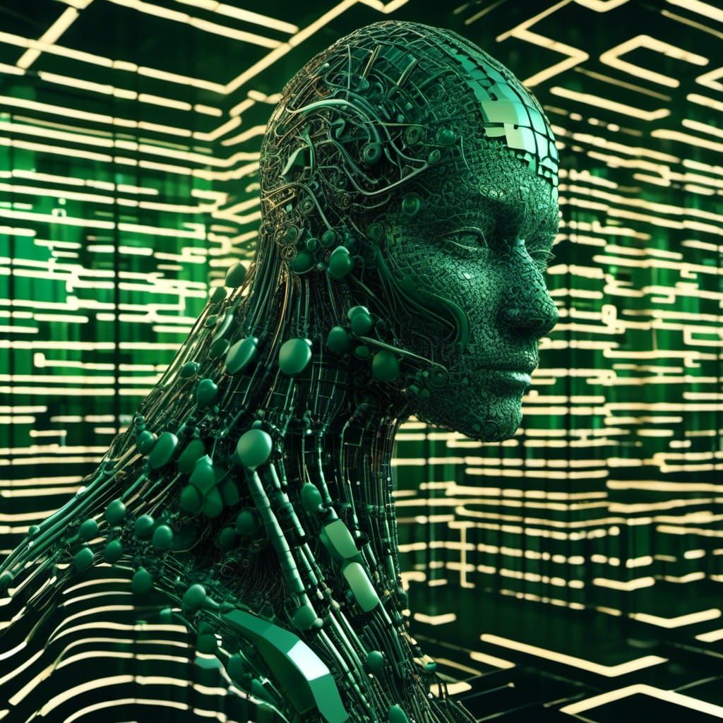 The Architect's Robot Head in the Matrix