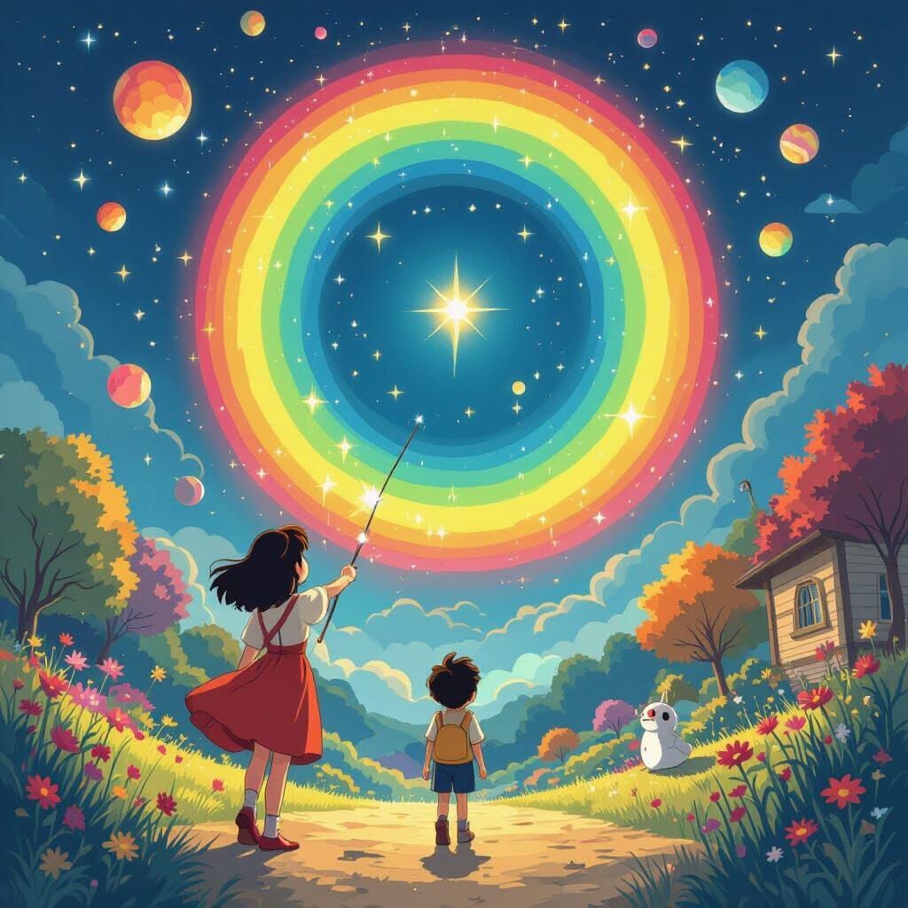 Whimsical Sky Filled with Floating Umbrellas