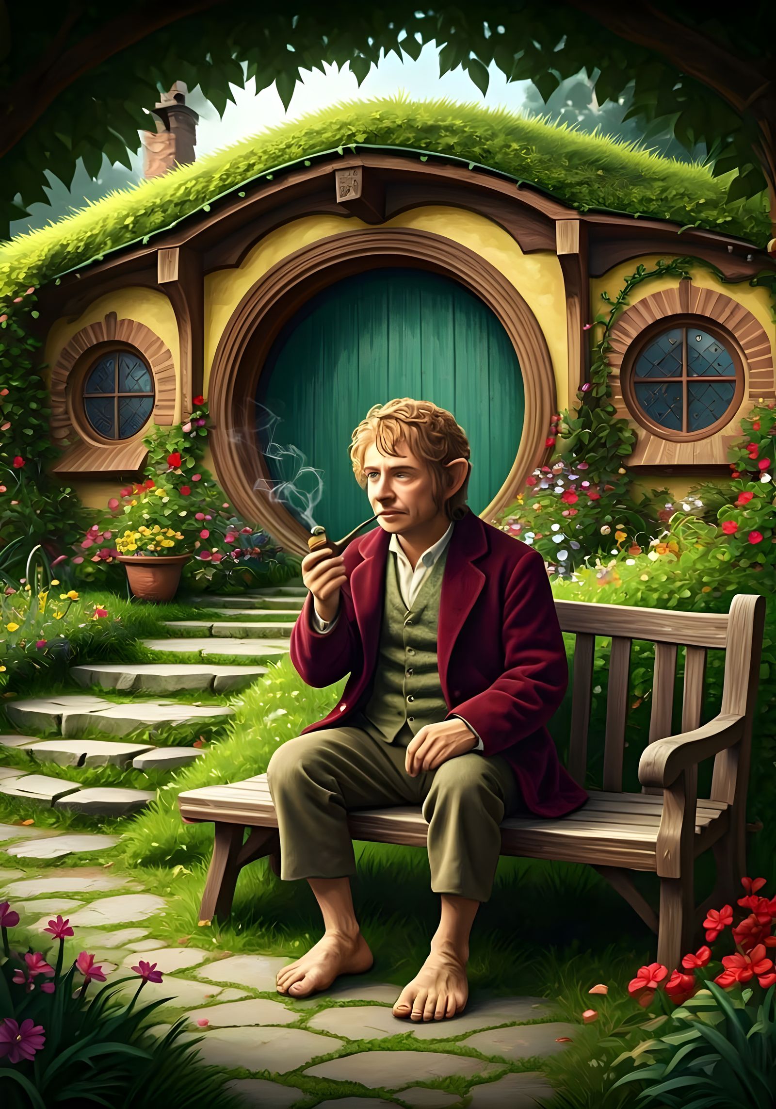 Bilbo Baggins in Whimsical Fantasy Setting