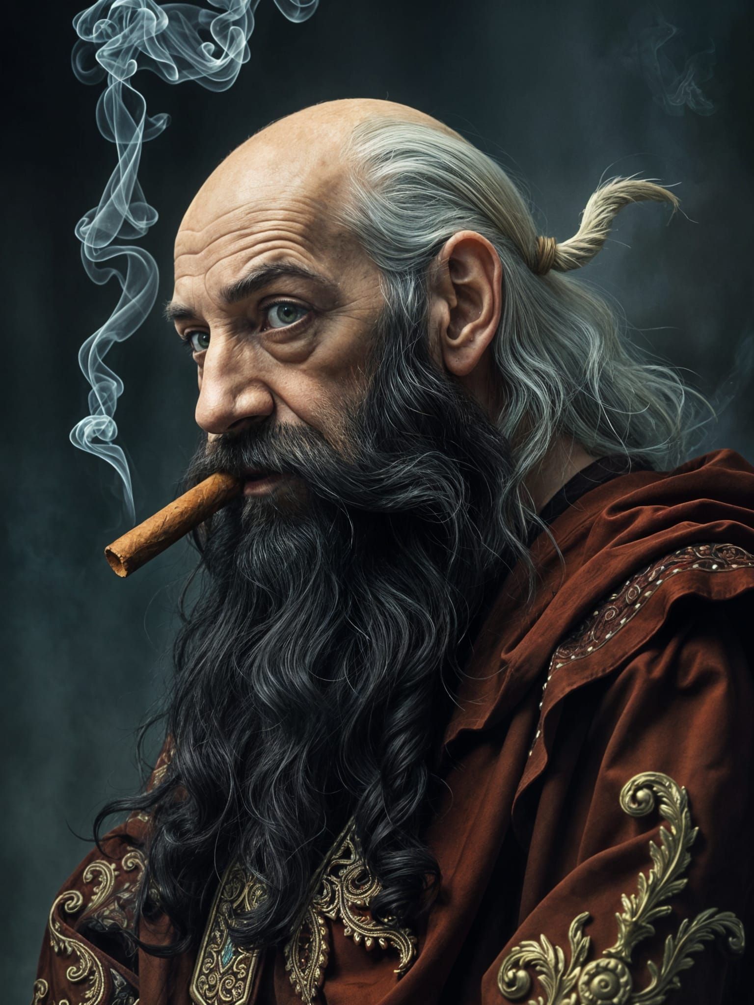 Detailed Portrait of an Ancient Arch Wizard