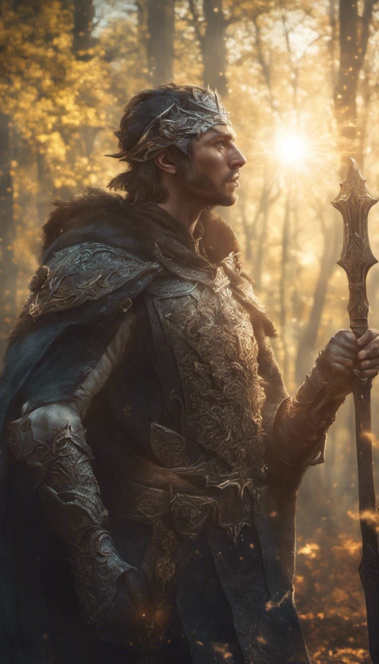 Half-Elf Cleric Heals on Battlefield