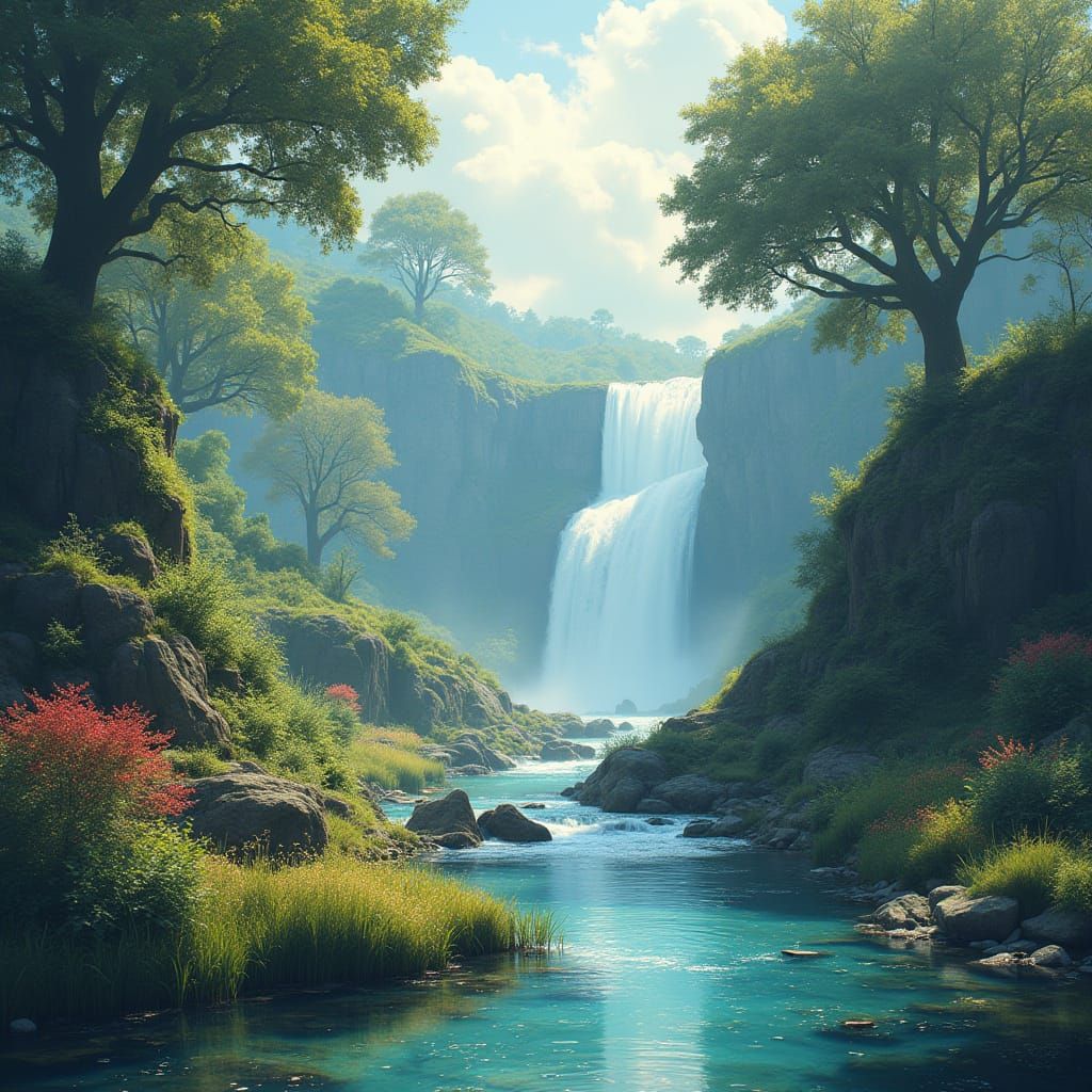 Ethereal Hydrologic Landscape as Digital Art