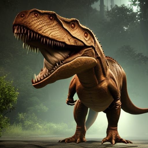 T-Rex Rendered with 3D Game Cinematic Feel