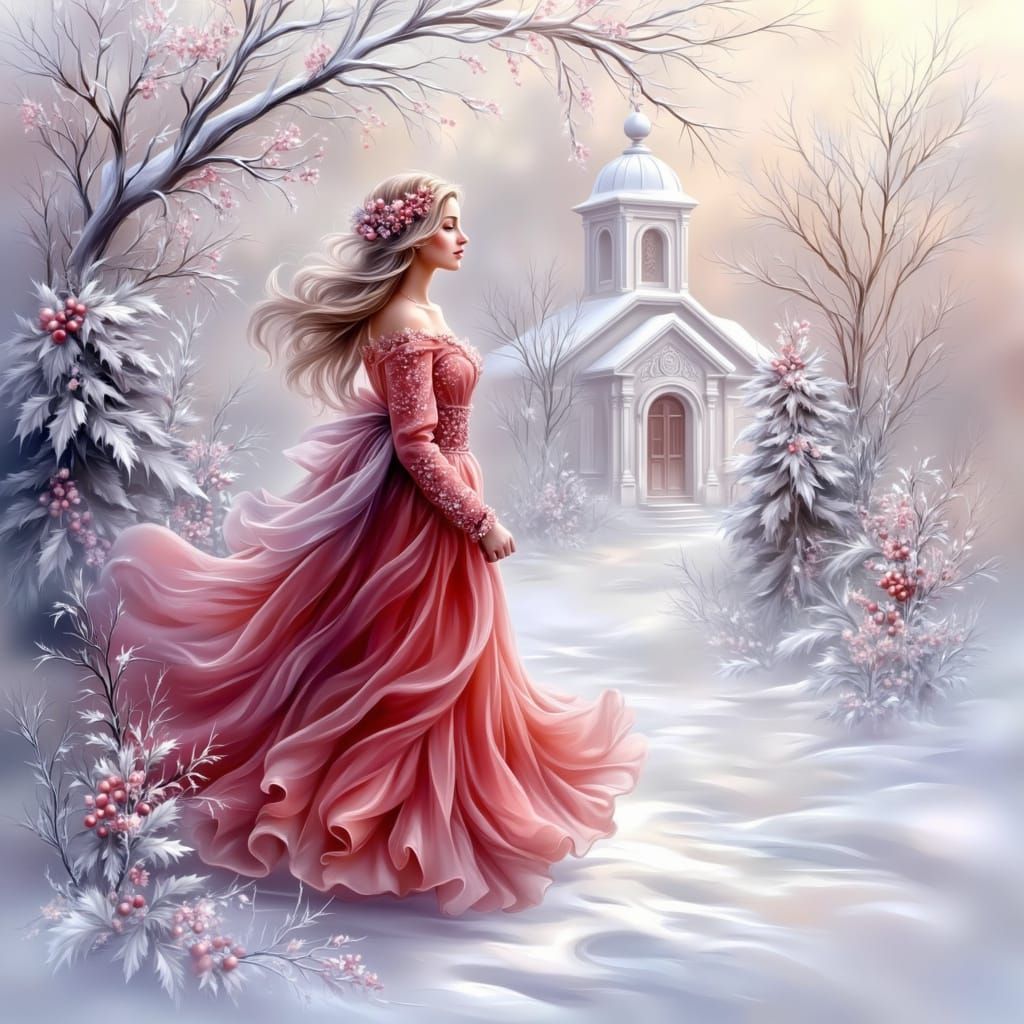 Russian Noblewoman in Winter Wonderland