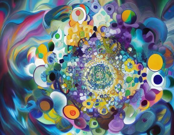 Kaleidoscopic Garden River in Takashi Murakami Style