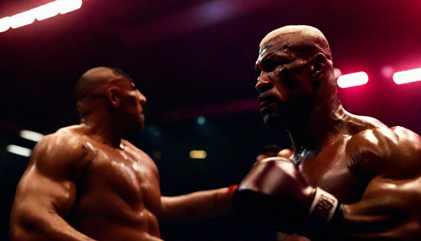 Mike Tyson vs Jake Paul Boxing Match: Cinematic Close-Up