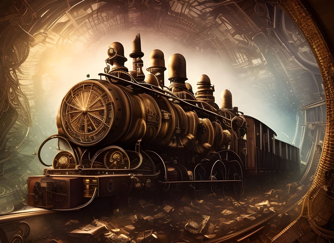 Time-travelling Steampunk Steam Train