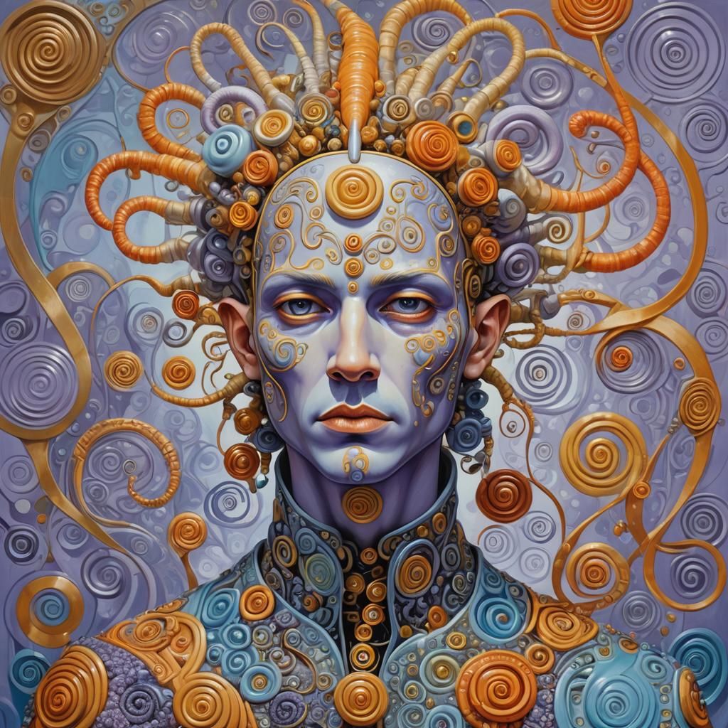 Fantasy Creature with Elaborate Headdress