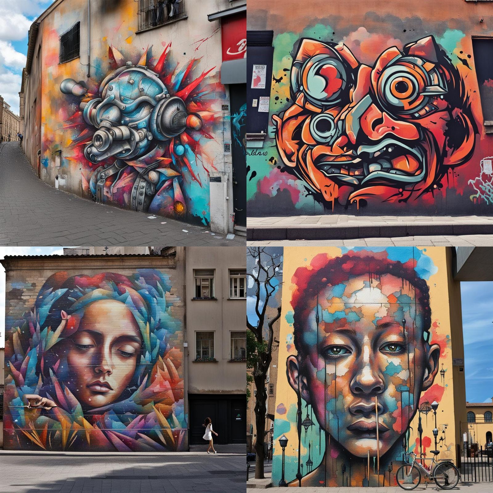 Colorful Urban Street Art Mural