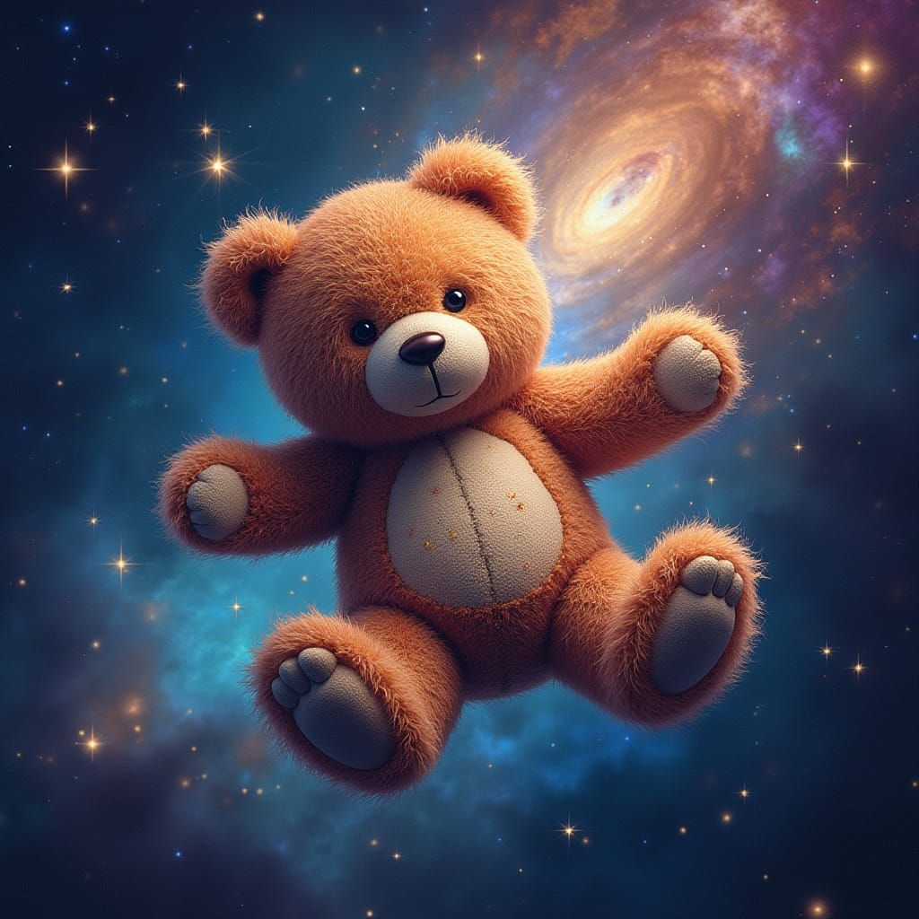 A celestial teddy bear
