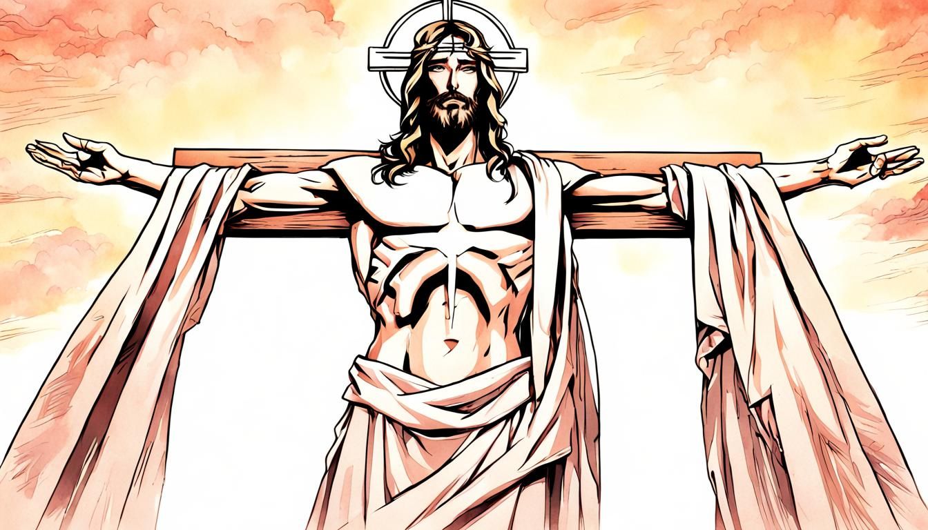 Anime Style Jesus Christ Illustration