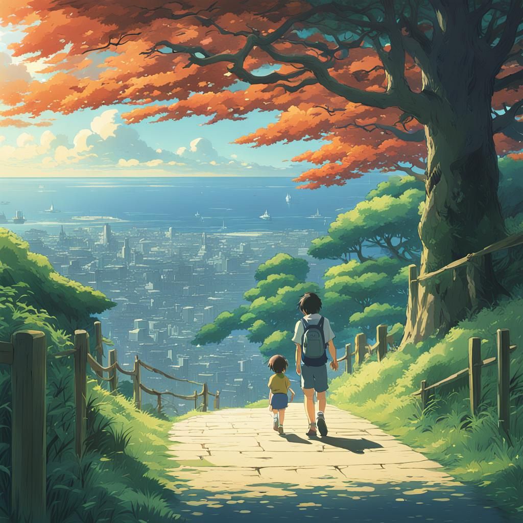 Anime Key Visual in Ghibli Style