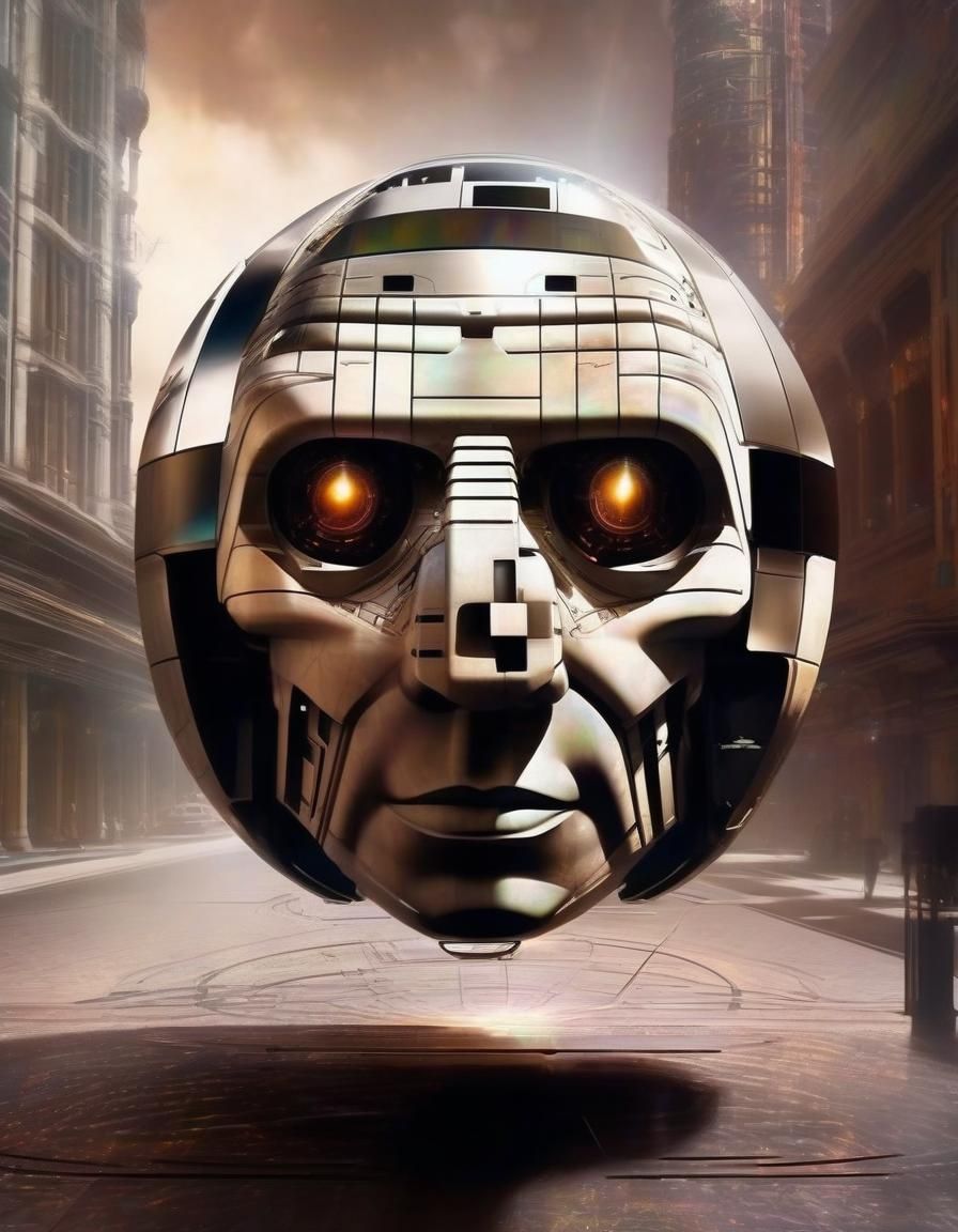 Cyberpunk Cityscape with Holographic Aircraft