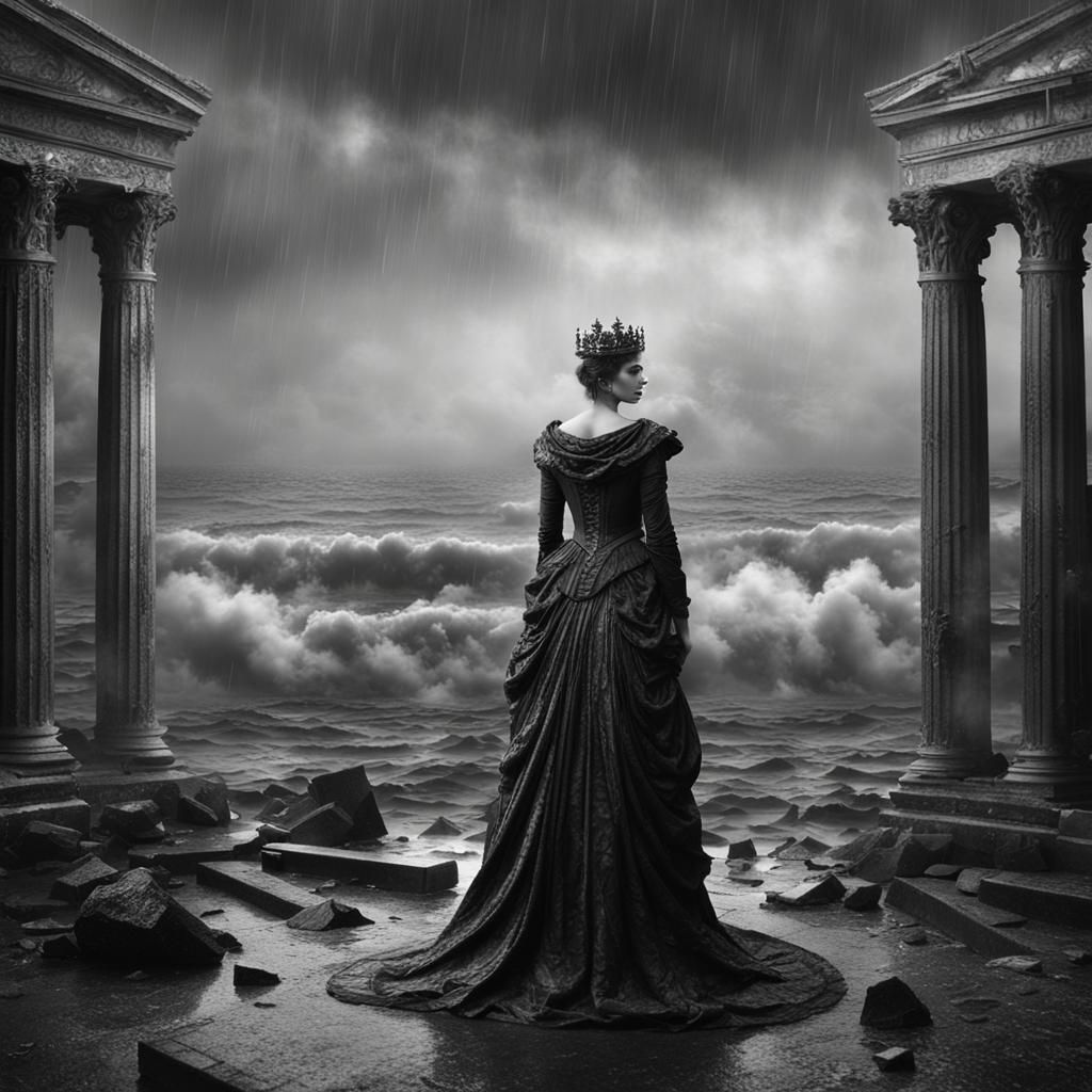 Goth Model in Coffee Shop, Arbus-Style Photo