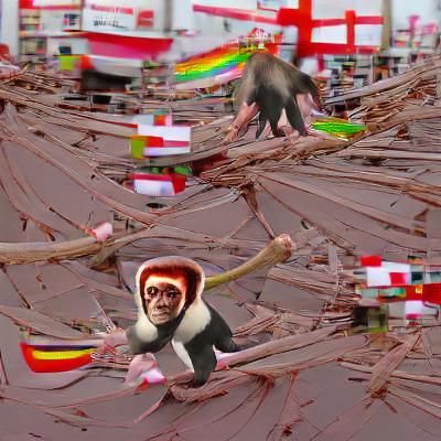 Contemplative Chimpanzee in Minimalist Style