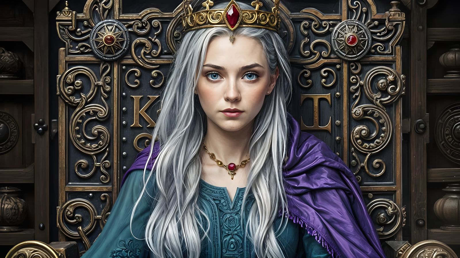 Frigg, Queen of Asgard, in Detailed Oil Painting