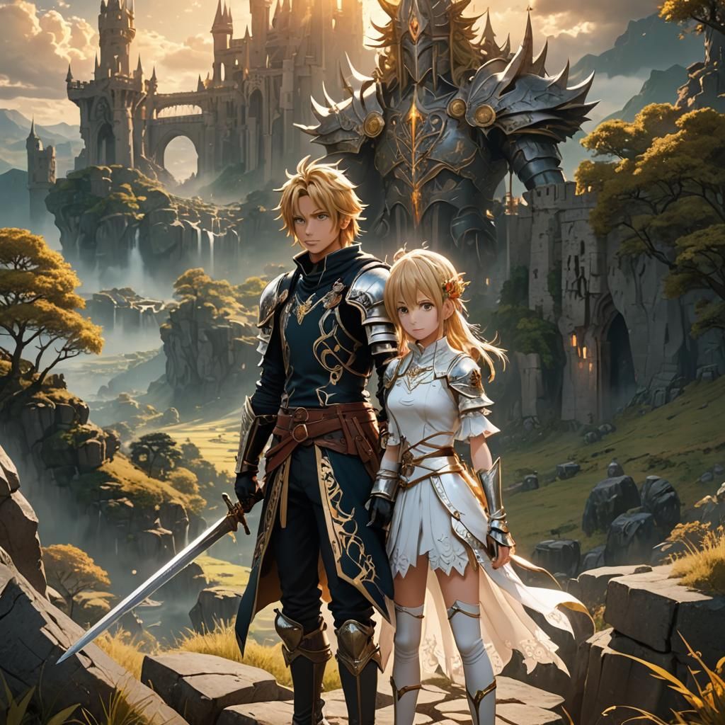 Meliodas and Elizabeth in Anime Style 3D Art