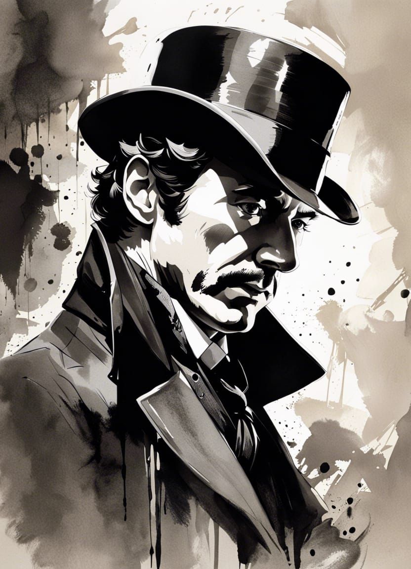 Sherlock Holmes in Black and White Ink