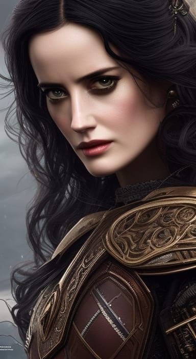 Eva Green as Yennefer in Detailed Armor, Digital Art