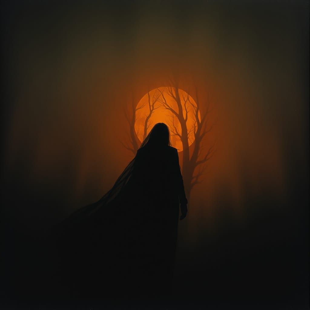 Mysterious Figure Vanishes in Surreal Twilight