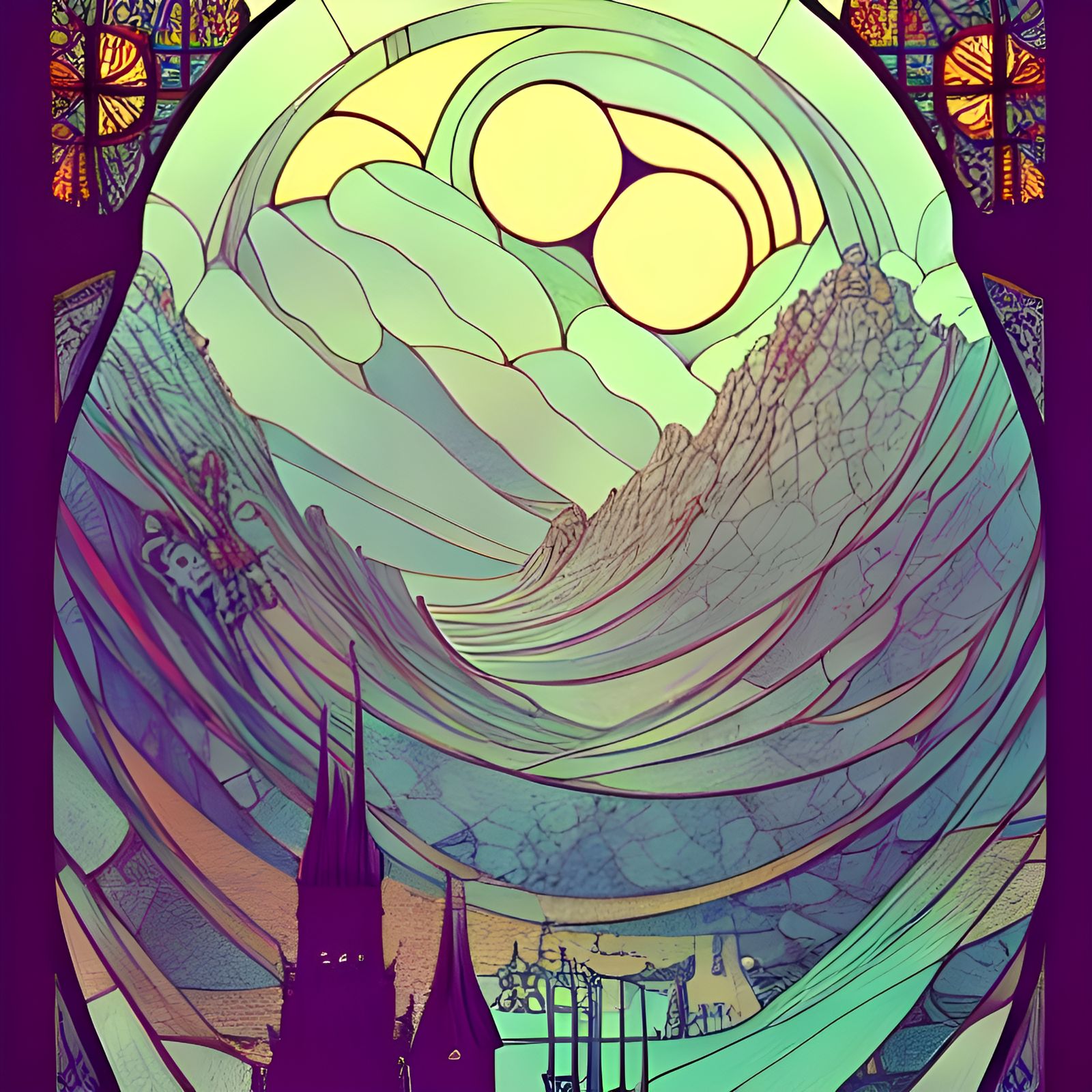 Stained glass castle