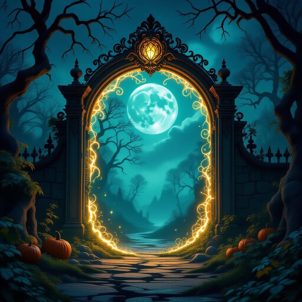 Mystical Halloween Portal to Ancient Forest