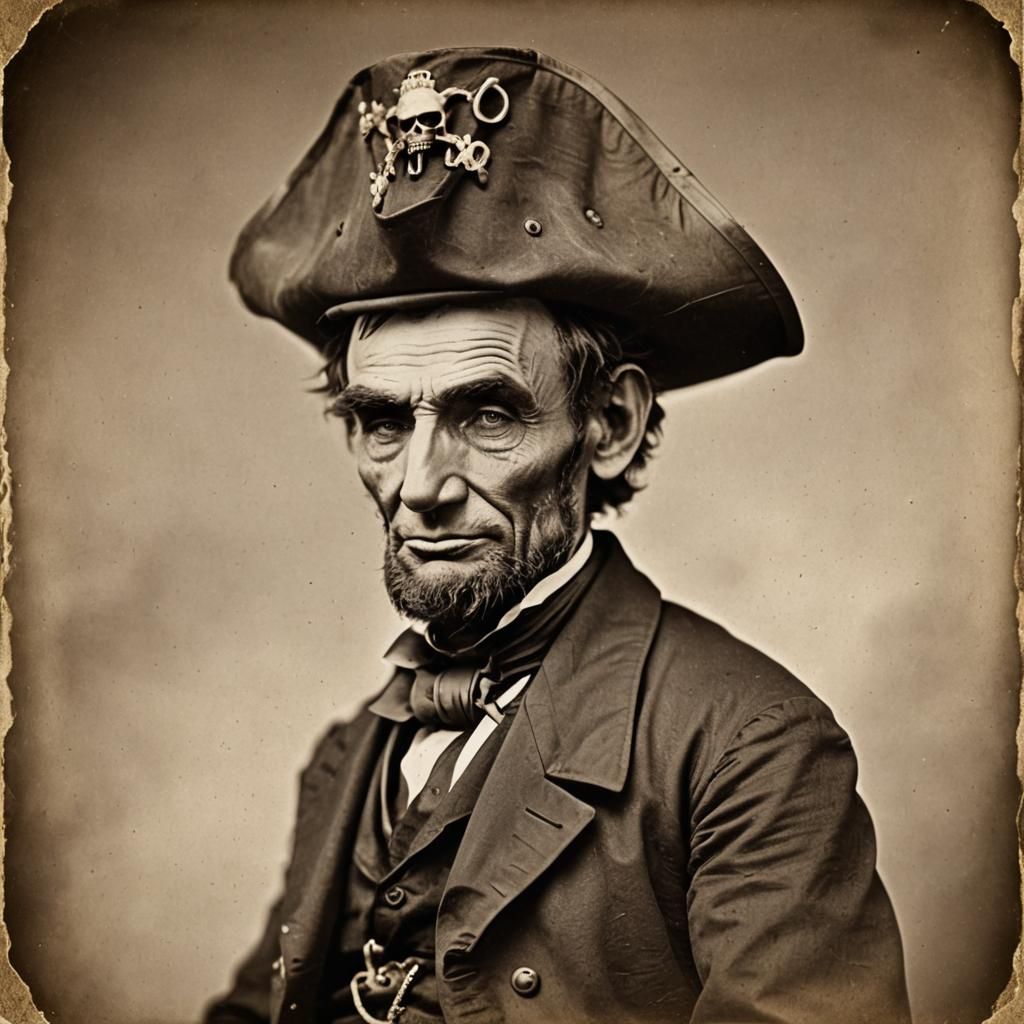 Abraham Lincoln as Pirate in Sepia Photo