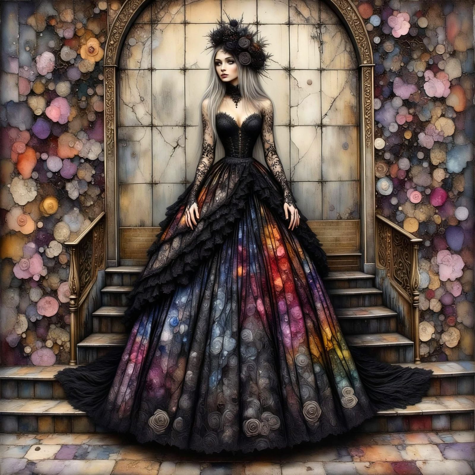 Gothic Ballerina in Rococo Gown