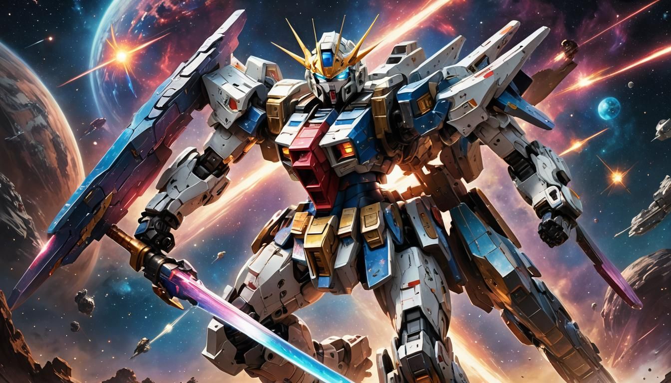 Gundam Robot Battles in Space: Digital Painting