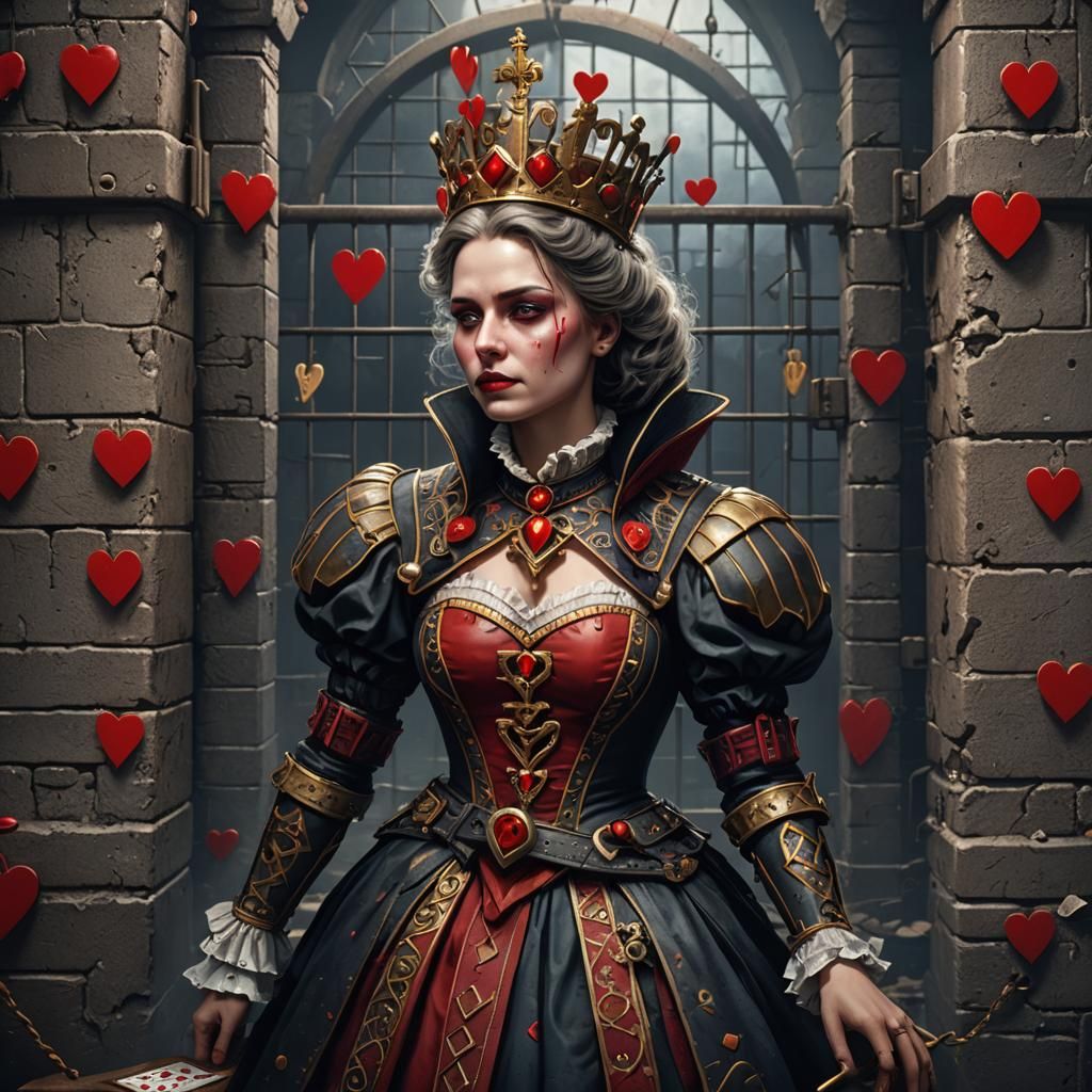 Queen of Hearts in Prison: Detailed Matte Painting
