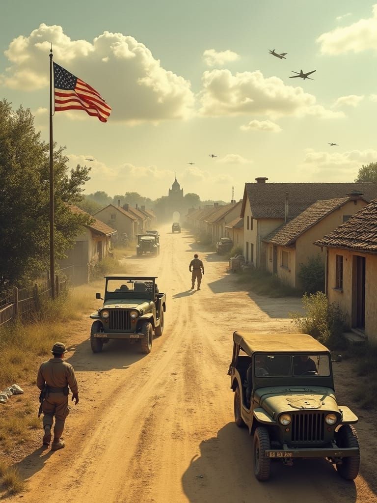 US WW2 Camp on a Dusty Summer Day