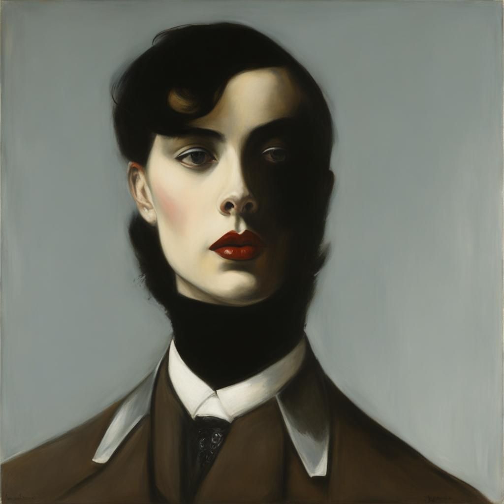 Impassive Poker Face in Oil Paint