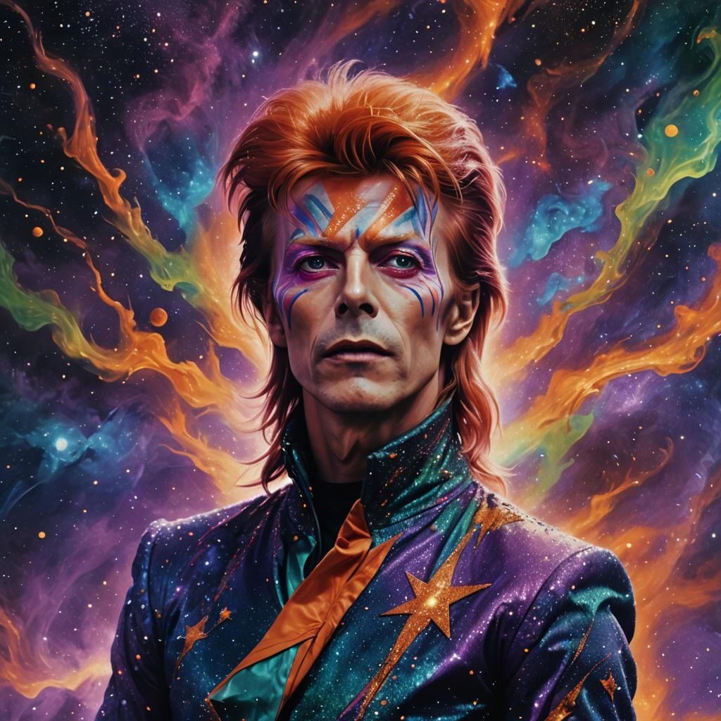 Ziggy Stardust in Space: Fantasy Matte Painting