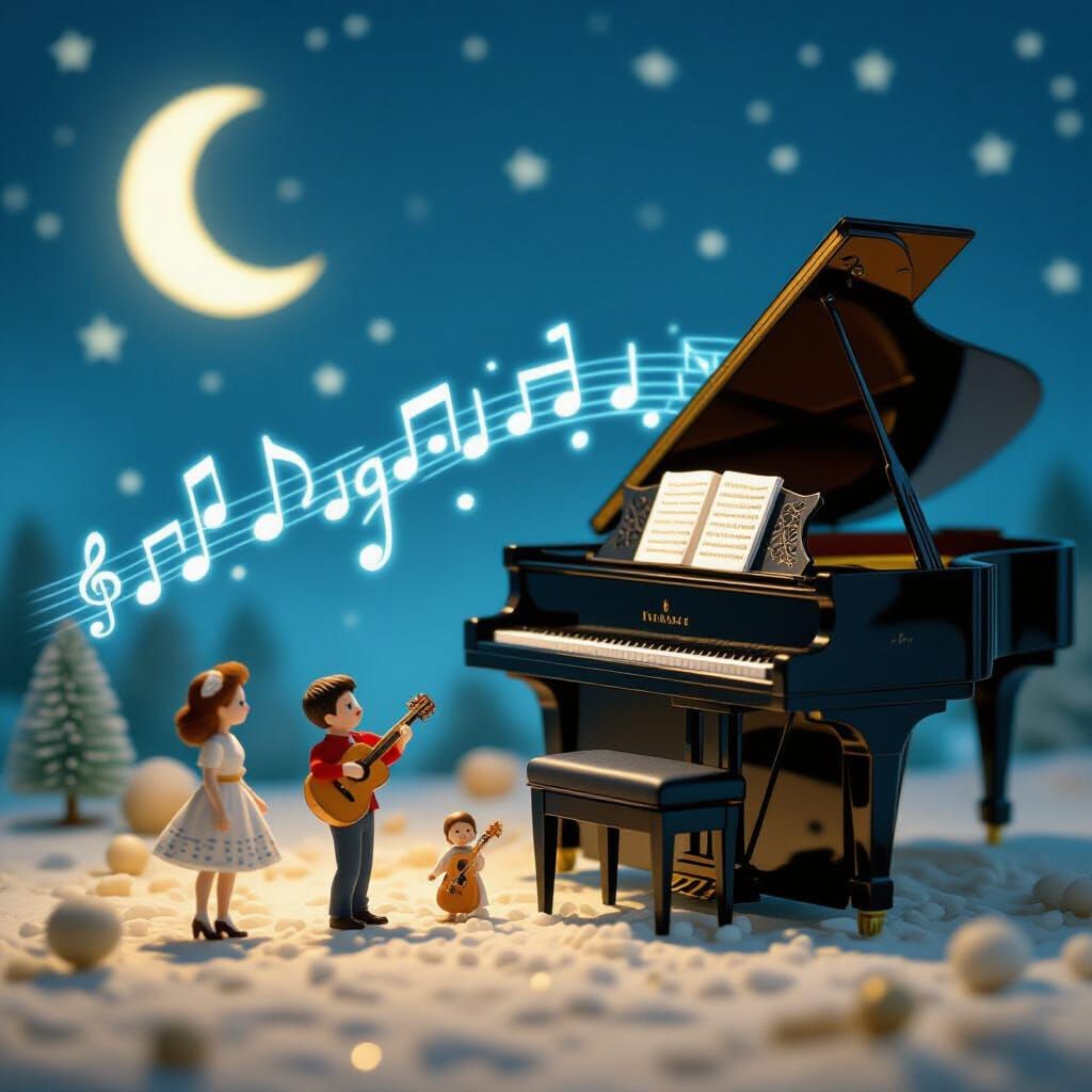 Miniature People in Musical Night Design