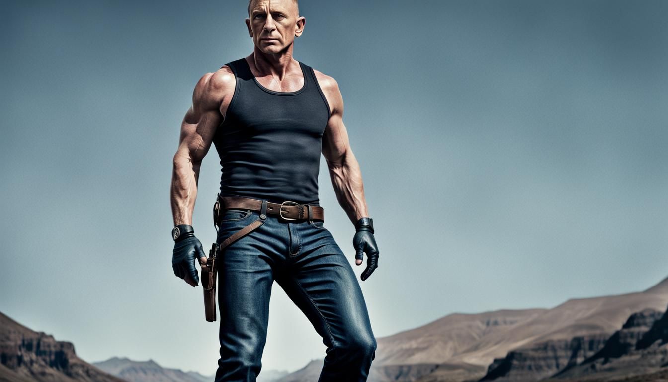 Hyperrealistic Portrait of Bald Man with Hairy Chest