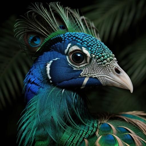 Peacock at Sunset: Hyper-Realistic Close-Up