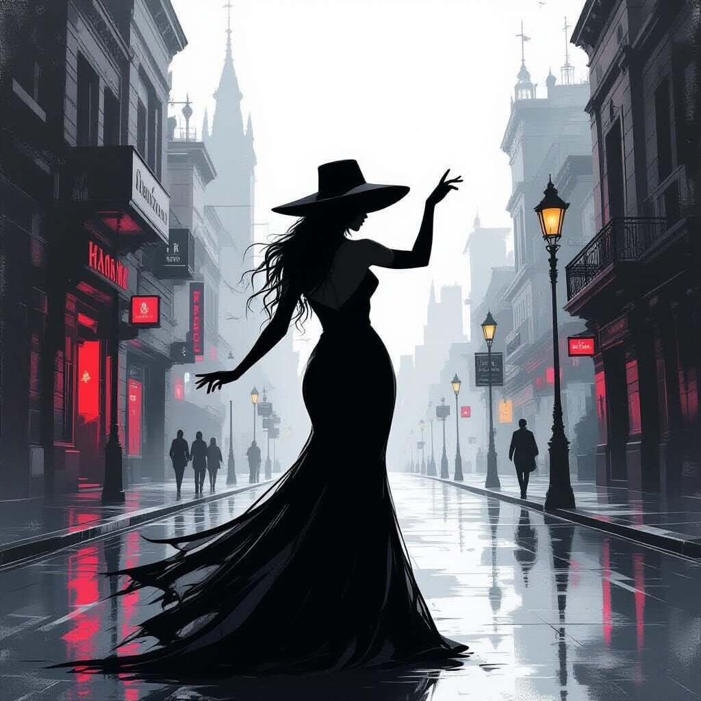 Mysterious Woman in Noir Photorealistic Style