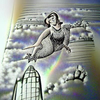 Surreal Storybook Slide in Art Deco Stipple Style