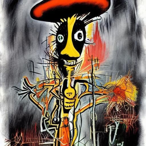 Surreal Scarecrow in Manga Anime Style