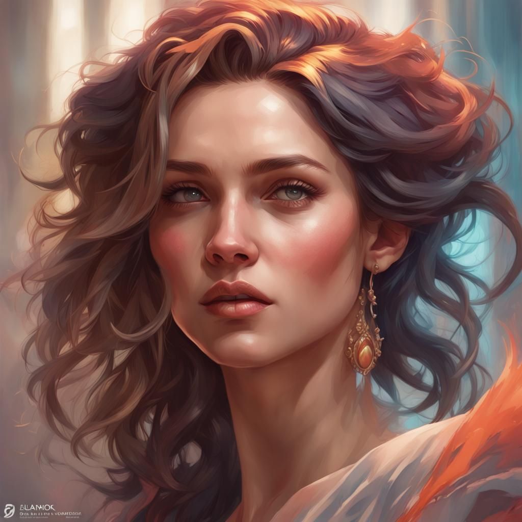 Detailed Portrait of an Attractive Woman, Trending Artstatio...
