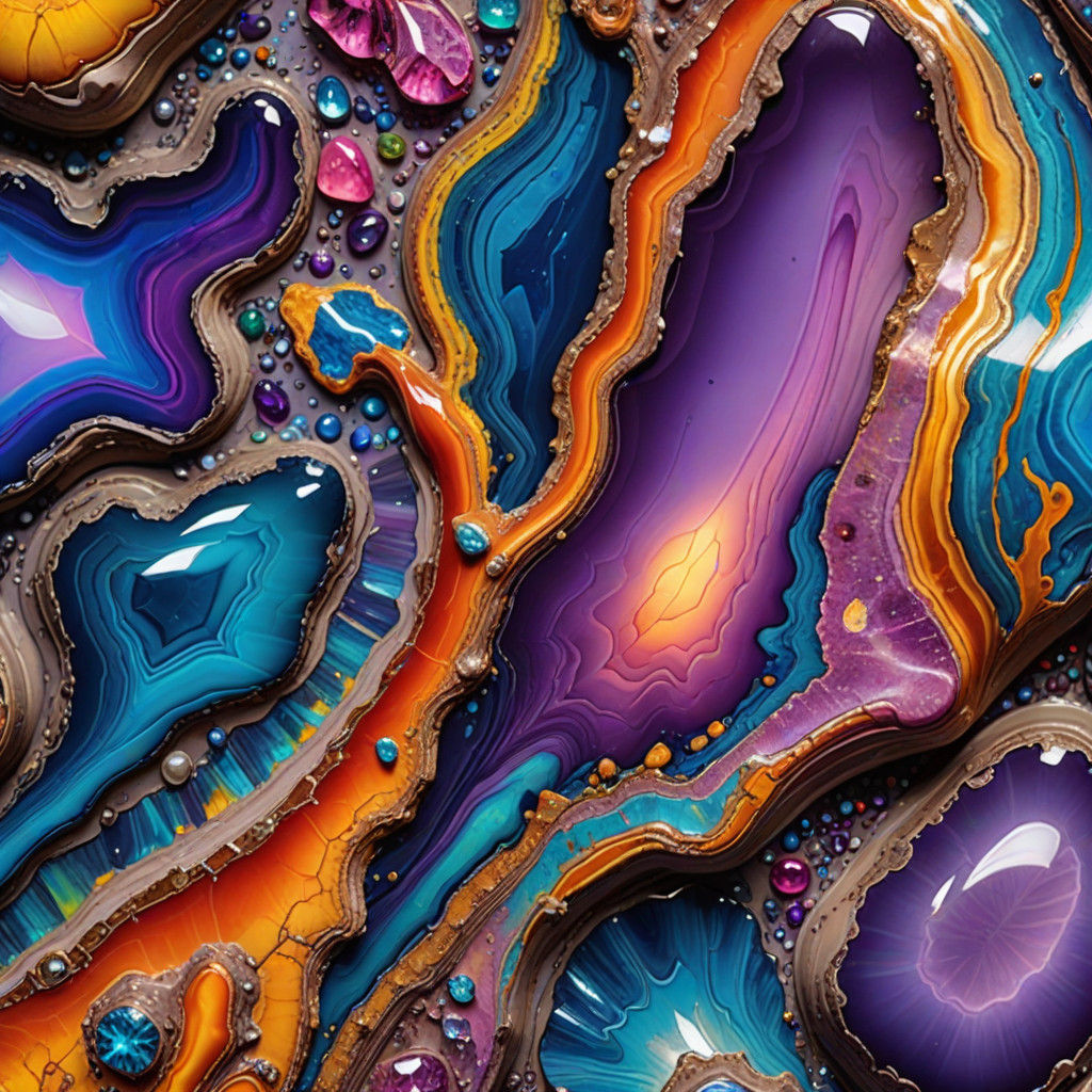 Vibrant Cabochon Stone in Macro Close-Up