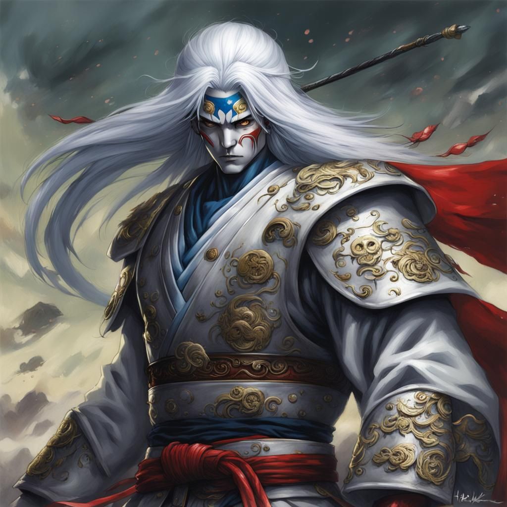 Hyperrealistic Sesshomaru with Tokijin in Sinister Style