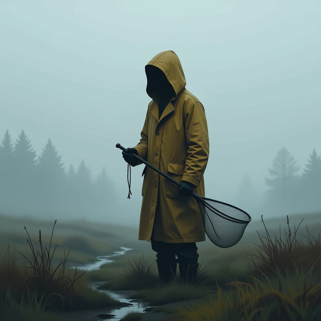 Misty Landscape with Figure in Dreamy Digital Art