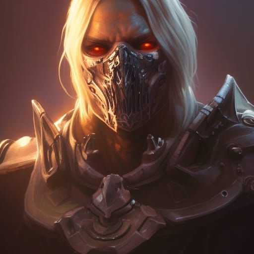 Death Knight Portrait in Hyperdetailed Style