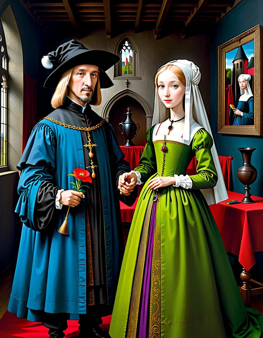 Arnolfini Portrait as Looney Tunes Animation