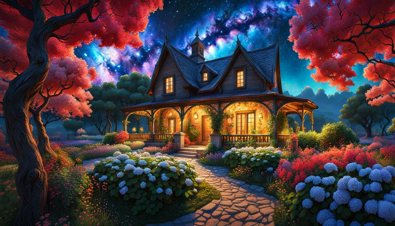 Celestial Garden: A Hyperrealistic Fantasy Landscape