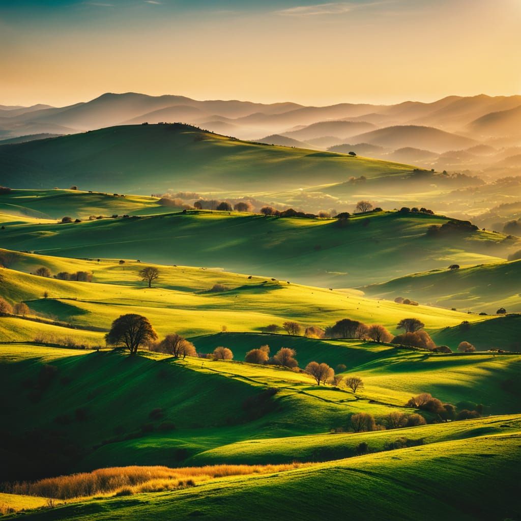 Rolling Green Hills Landscape Photography