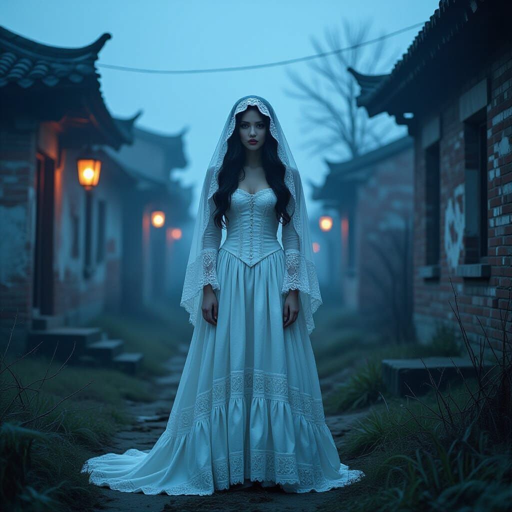 Ghostly Woman in Abandoned Yumen Town on New Year's Eve