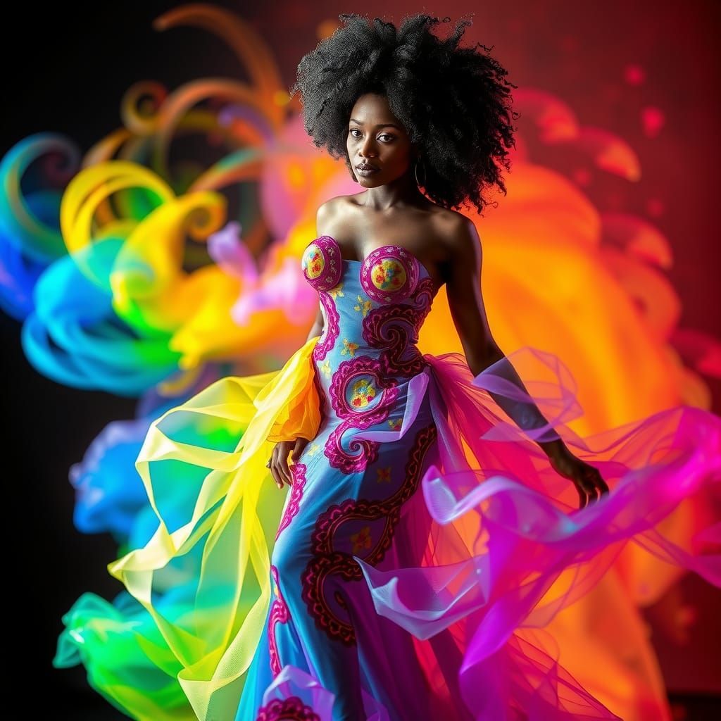 A colourful candy rainbow dress
