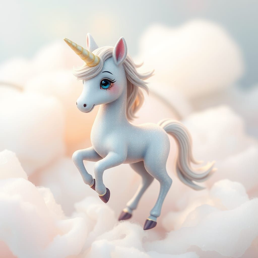 Whimsical Unicorn in Pastel Hues